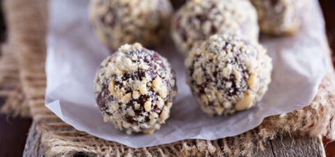 peanut butter balls rolled in a crunchy mixture.