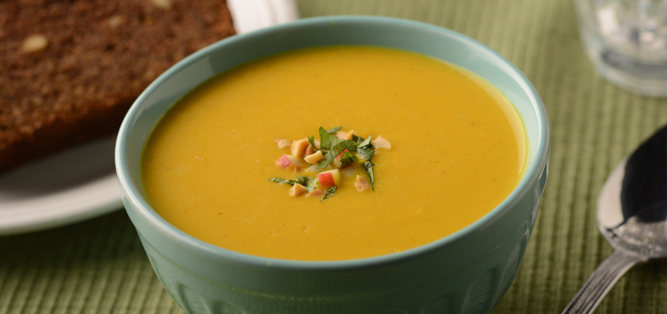 a large bowl full of soup.