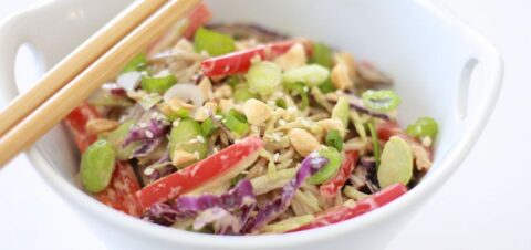 a mixture of chopped vegetables
